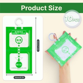 10 Pieces Wardrobe Moisture Absorber, Hanging Dehumidifier Against Moisture and Mould, Dehumidifier Desiccant Bag for Cupboard, Basement, Kitchen, Dehumidification Bag