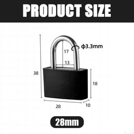 SULIUDAJI Pack of 2 Suitcase Lock with Keys, 28 mm Luggage Padlock Small for Travel, Lockers, Holiday Suitcase, Mini Suitcase Locks (Black)