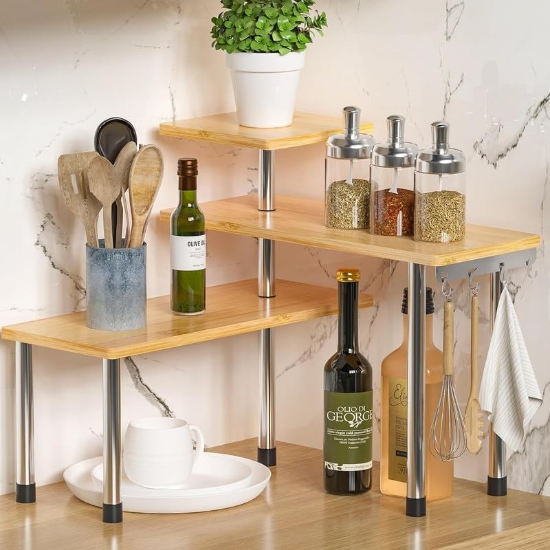 ZHWS Kitchen Countertop Organizer Spice Rack for Salt, Bathroom Counter