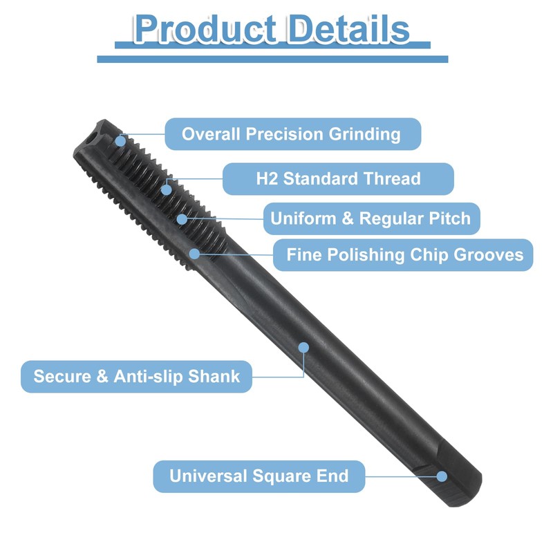 sourcing map Straight Flute Thread Tap, M8 x 1 Metric