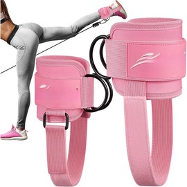Ankle Strap for  Machine, Padded Ankle Straps for  Machine Kickbacks, Glute Workouts,  Extensions, Curls, Booty  Abductors Exercise, Adjustable Comfort Ankle Cuff for Gym - Color: 1Pair-Pink