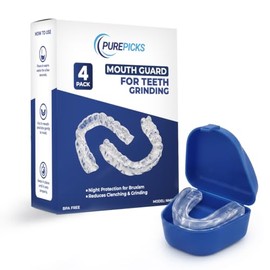 Mouth Guard for Teeth Grinding – Custom Moldable Mouthguard for Sleeping, Dental Protection (Pack of 4)