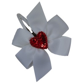 Valentine's Day Non Slip Ribbon Wrapped Snap Hair Clip Set for Toddlers and Girls