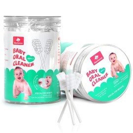 dearlomum Baby Tongue Cleaner, Newborn Toothbrush, 48PCS Disposable Infant Clean Mouth,Gauze Gum Cleaner Baby Oral Cleaning Stick Dental Care for 0-36 Month