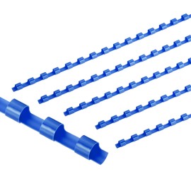 PATIKIL 6mm (1/4") Plastic Binding Combs, 100 Pcs 21 Rings Comb Binding Spines 20 Sheet Capacity Letter Size for Binding Paper Sheets, Blue