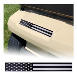Golf Cart American Flag Plate, Fits Club Car DS and Carryall Golf Cart Front Name Plate Inserts Exterior Accessories(Black & Grey) Not fit Precedent Carts