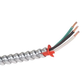 Generic 12/2 MC Cable 12 Guage 2 Conducter Plus Ground Type MC (Metal Clad) Cable Copper Conductors with Aluminum Jacket with Bag of Anti Short Red Bushings (12/2 MC, 50 feet)