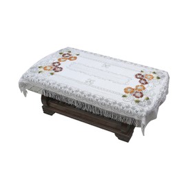 Yellow Weaves? Transparent Center Table Cloth 4 Seater 40X60 Inches (Off-White)