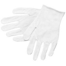 MCR Safety 6 Pairs White Inspection Cotton/Poly Lisle Glove Coin Jewelry Light 1/2 Dz