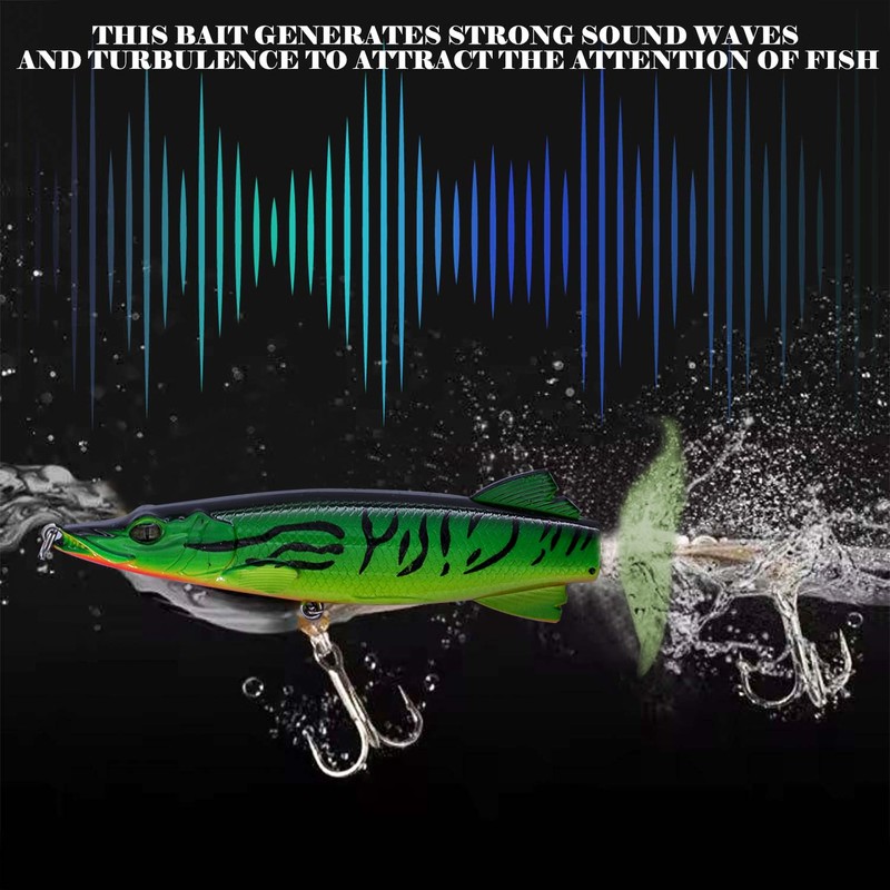 TABKSOLA Whopper Plopper, 13cm/16g Surface Bait with Propeller Tail for