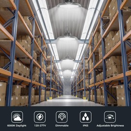 High Bay Lights LED UFO Light 240W LED Shop Lights 6000K IP65 Commercial Bay Lighting Fixture 43200 LM Super Bright, 5ft Cable Plug & Play for Warehouse Factory Garage Workshop Barn 1 Pack
