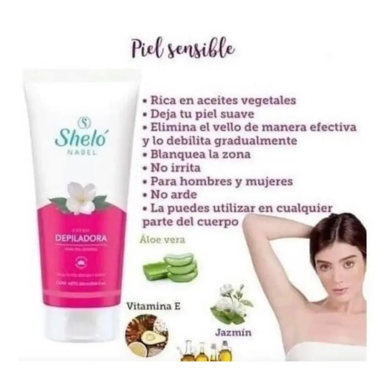 Crema Suave De Afeitar + Crema Depiladora Piel Sensible Shel