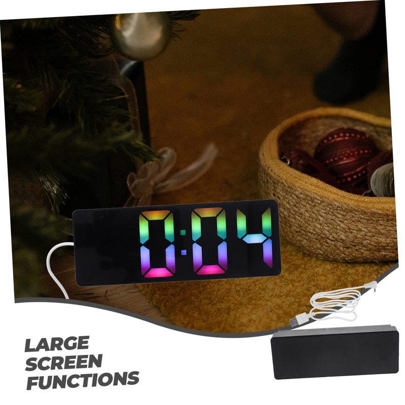 Mobestech Large LED Digital Alarm Clock for Bedroom Stylish Table
