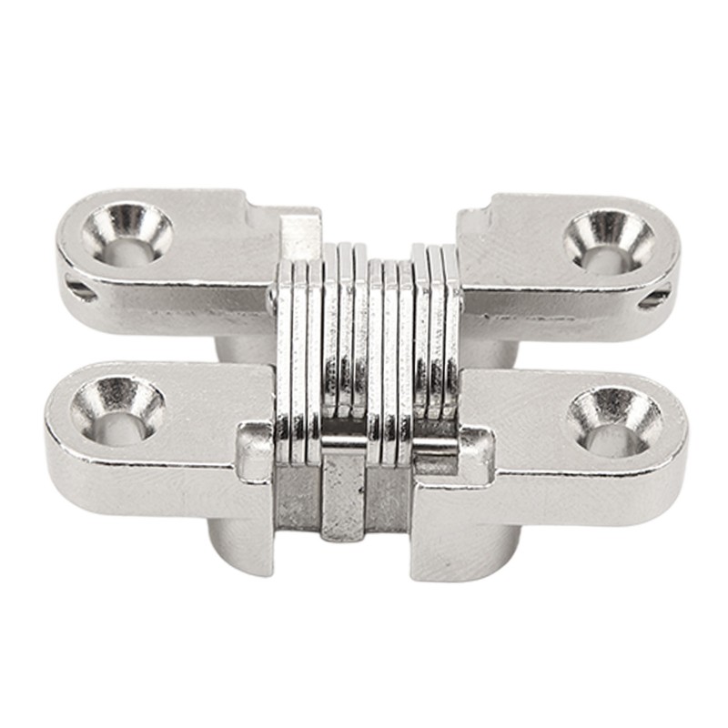 4Pcs Mini Zinc Alloy Cross Hidden Hinge 180 Degree Swing