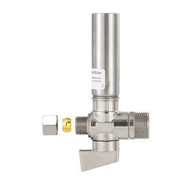 EFIELD 1/4 Turn Stop Straight Valve, 1/2" Nominal (5/8" OD) Compression x 3/8" OD With Stainless Steel Water Hammer Arrestor Chrome Plated Brass,(ARSTRVLV002)