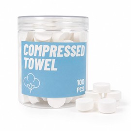ColdCool Compressed Face Towels, 100 Count Disposable Cotton Coin Tissues