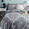 YuHeGuoJi Duvet Cover Set 100% Egyptian Cotton Grey Queen Size