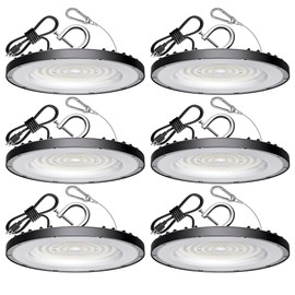 6 Pack UFO Led High Bay Light 200W(800W MH/HPS Equiv.), 30000lm 5000K ETL Listed High Bay Led Lights with 5' Cable US Hook, IP65 Waterproof Commercial Light Fixture for Warehouse Workshop Barn Factory