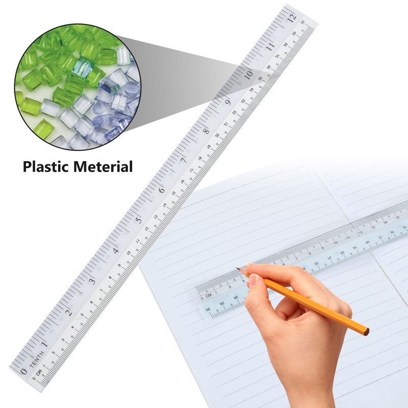 Aconnet 36 Pack Clear Flexible Ruler 12 Inch Plastic Bendable