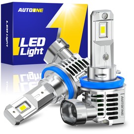AUTOONE Upgraded H11 Bulbs, 32000LM 800% Super Bright H16 H8 H9 Fog Light Bulbs, 6500K White, 1:1 Mini Size Plug and Play, Pack of 2