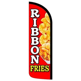 Vista Products Ribbon Fries Premium Windless Polyknit Feather Flag (3 x 11.5 feet)