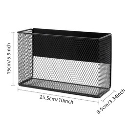 Ganydet Black Magnetic Basket,Magnetic Spice Rack for Refrigerator, Magnetic File Holder Locker 0rganizer, Wire Mesh Magnetic Shelf for Kitchen Storage, Magazine,Folders Whiteboard