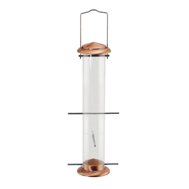 Woodlink NATUBE5 Audubon 4 Port Thistle Seed Tube Feeder, Brushed