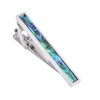 Rockyu men's brand tie clip, stylish, mother-of-pearl, silver, simple, made