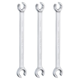 sourcing map 3pcs Flare Nut Wrench 10mm x 12mm High Carbon Steel Nickel Plating Wrench for DIY Hand-Making Automotive Repairs and Household Maintenance