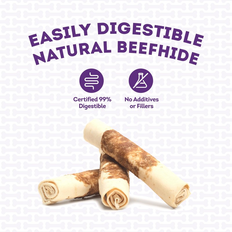 Treatly Combo Chews Beefhide Rolls 7" w/Beef Meat Wrap Dog