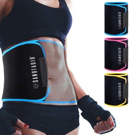 Canotagio Faja Deportiva de Sudoración para Abdomen y Cintura. Moldea la Cintura y Espalda. Faja de Neopreno Fitness para Tonificar, Sudar, Quemar Grasa y Bajar de Peso. Waist Sweat Band. (Azul)