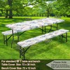 DYNH Shell Starfish Picnic Table Cover with Bench Covers,Nautical Coastal
