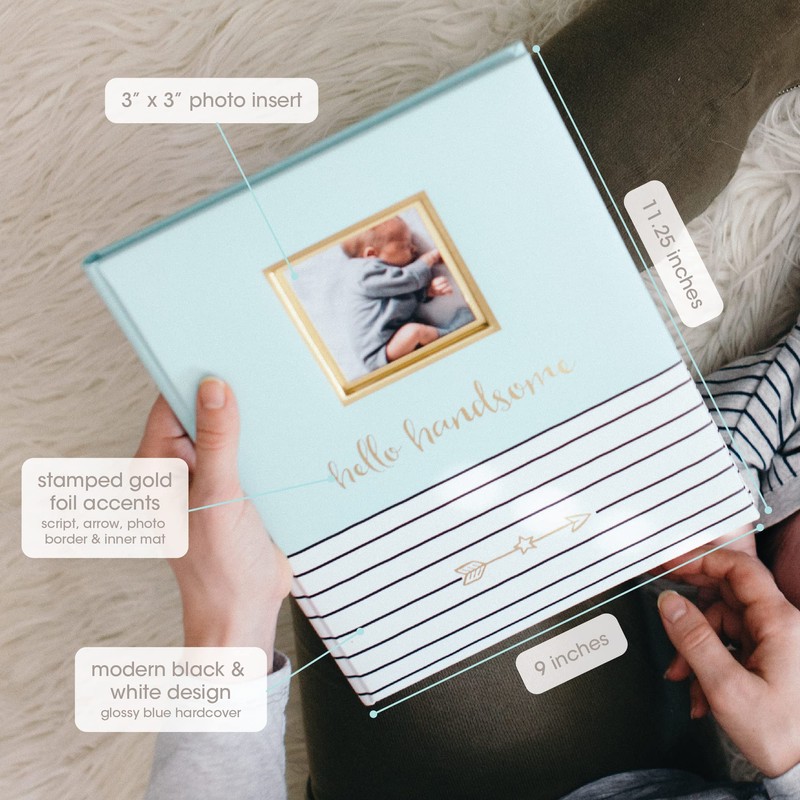 Pearhead Hello Handsome, First 5 Years Baby Memory Book with