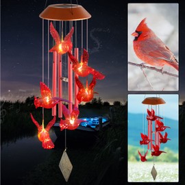 Cardinals Decorative Mobiles Gifts,Solar Decorative Mobiles,Gifts for Mom,Gifts for Women,Gifts for Grandma,Garden Courtyard Lawn Decoration,Thanksgiving Gifts,Decor Gifts for Christmas and New Year