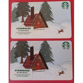 STARBUCKS CARDS 2020" PLAYING IN THE SNOW" 2 CARDS  GREAT PRICE  BRAND NEW