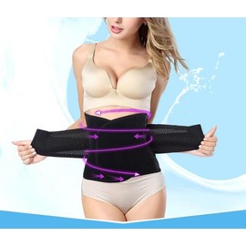 3-in-1 postpartum Belt pack, Support Recovery Belly/waist/pelvic Belt Shaper Postpartum belly band, lumbar disc herniation, sciatica, Lumbar Support band (black, center)
