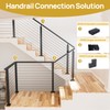 Hopumtan 6'6" Black Stainless Steel Handrail Rectangular Cable Railing Flat