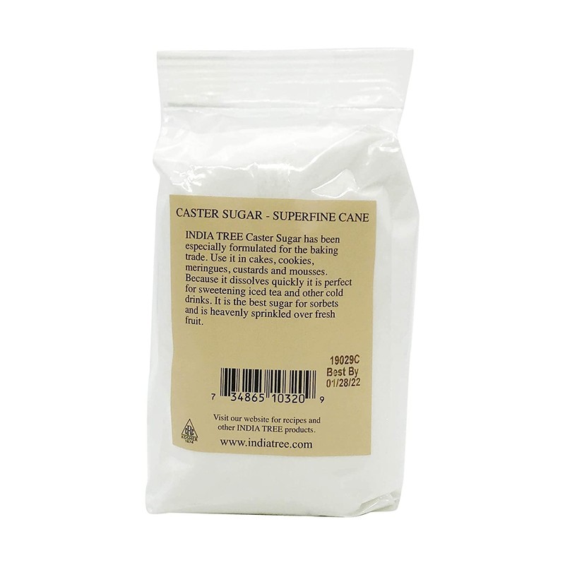 India Tree Superfine Caster Baking Sugar, 1 lb. bag