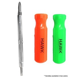 7-Inch 4-in-1 Phillip and Slotted Screwdriver Set, Bright Neon Handle
