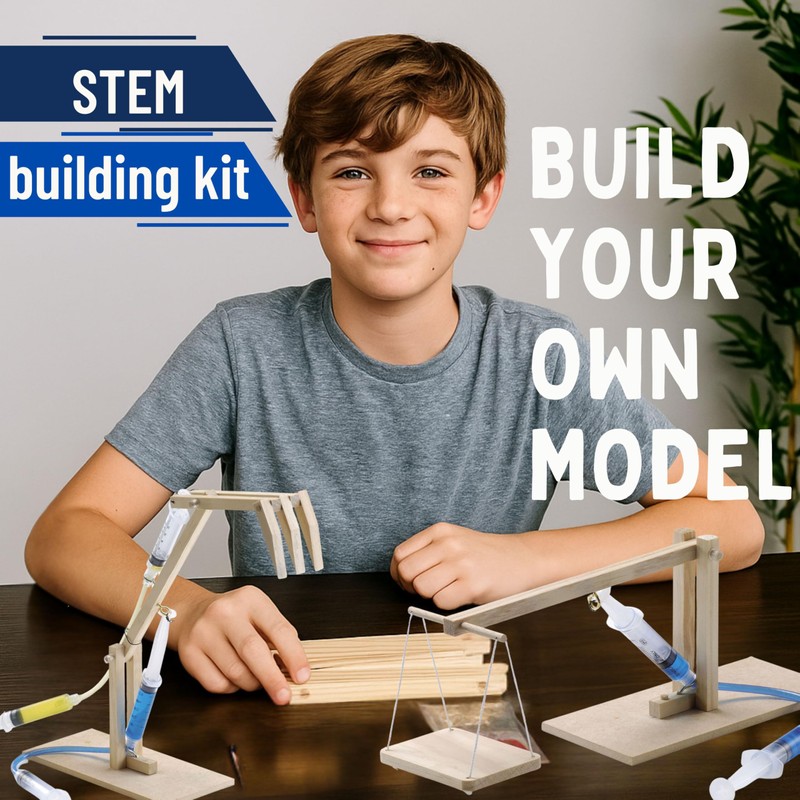 PATHFINDERS STEM Kit- Hydraulics 4-in-1– Build 4 Hydraulic Machines |