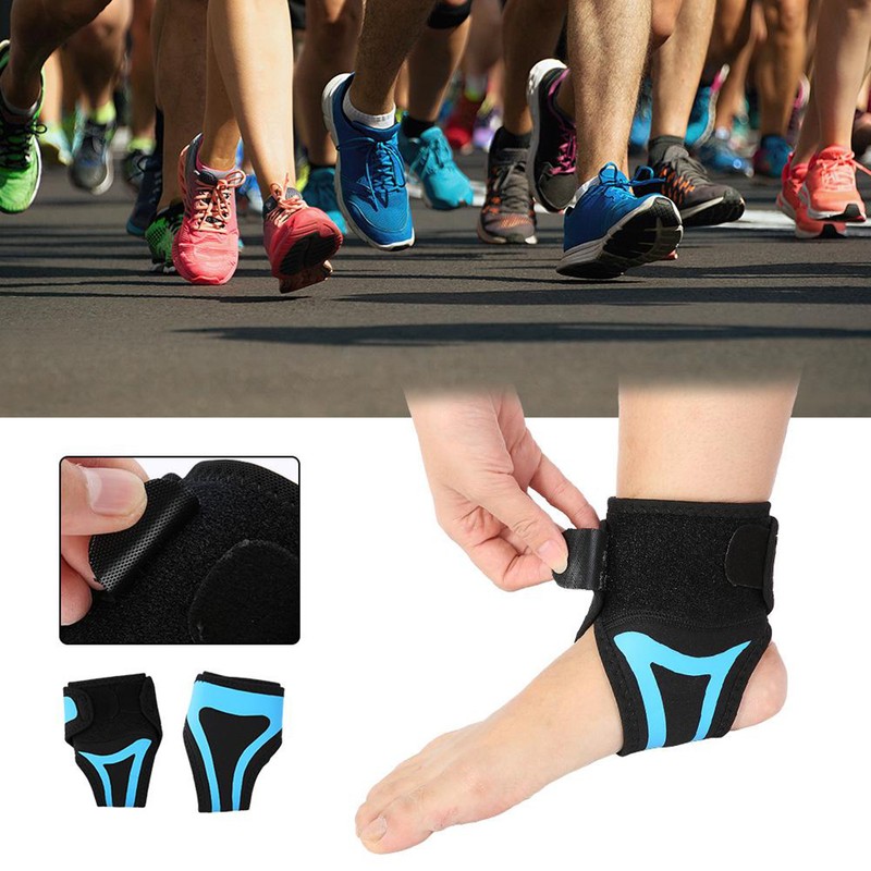 Ankle Support Brace Protector Adjustable Foot Achilles Strap Bandage Blue