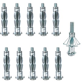 Wisebom Metal Cavity Dowels M6 x 52 mm Galvanised Hollow Wall Dowels Heavy Duty Cavity Anchors, Pack of 10 Metal Expansion Dowels for Fixings in Plasterboard