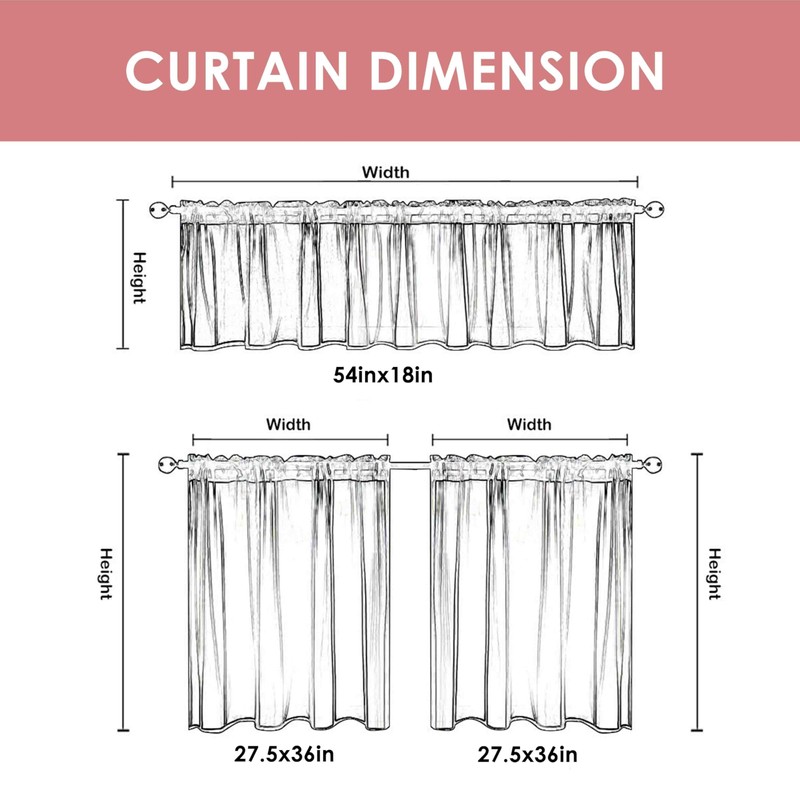 aiwkjdns 3 Piece Sunflower Kitchen Curtains and Valances Set for
