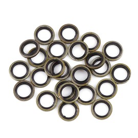 X AUTOHAUX 25pcs M10 Bronze Tone Car Engine Oil Drain Crush Flat Bonded Washer Gaskets