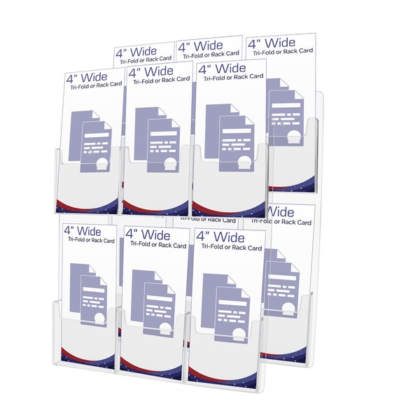 Marketing Holders 2 Pack Trifold Holder 6 Slot Clear Acrylic