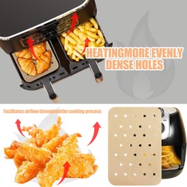 120 Pcs Air Fryer Paper Liners, 5.5x8.5 inch Air Fryer Liners for Ninja Foodi Dual Air Fryer, Nonstick Perforated Parchment Paper for Ninja DZ201 DZ401