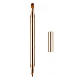 Exquisitos aplicadores profesionales de brochas de labios retráctiles, lápiz labial brillante, herramienta de maquillaje para mujeres y niñas (dos cabezas-dorado)