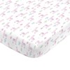 NoJo Super Soft Pink Llama Nursery Mini Crib Fitted Sheet,