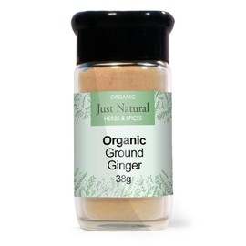 Just Natural Organic Ground Ginger 38g Glass Jar