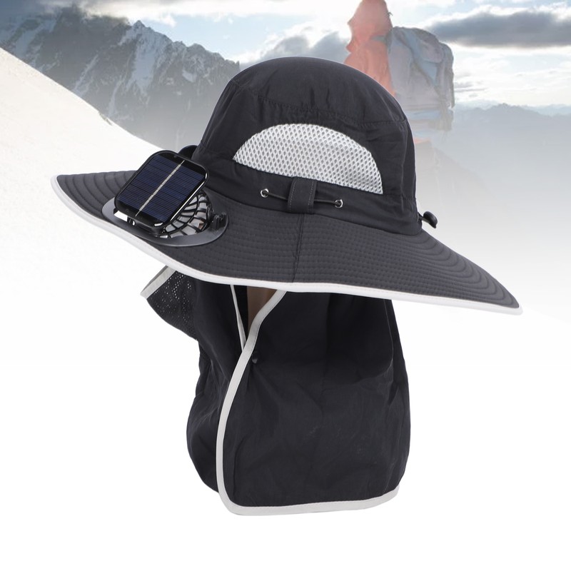 Wide Brim Solar Fan Hat Outdoor Fishing Sunscreen Quick Drying